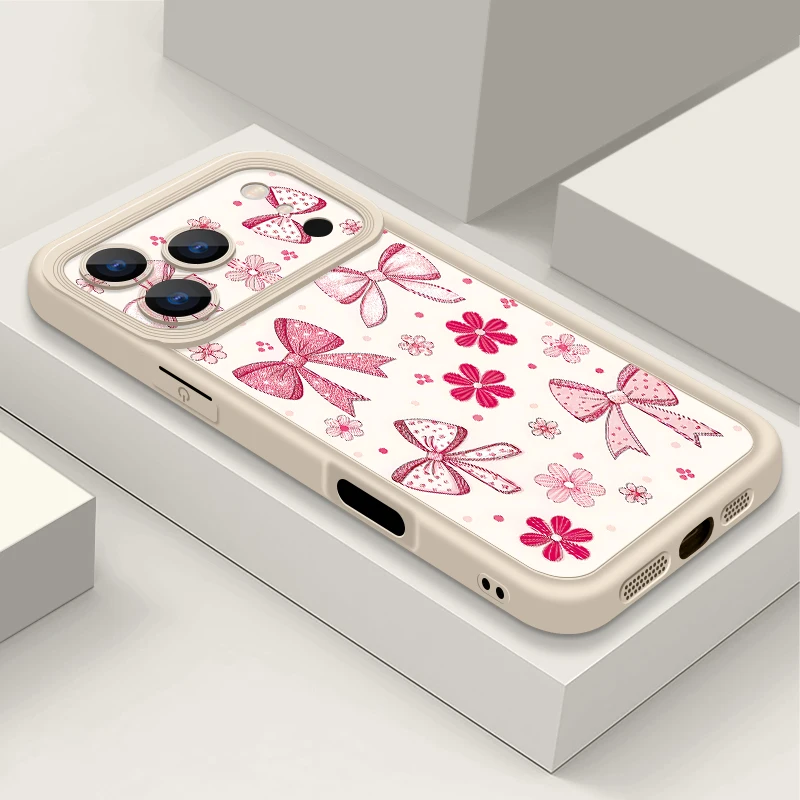 Capa Para Iphone 13 Pro (marrom Claro) Com Estampa De Laço Colorido, Feita De Silicone Tpu Macio E Resistente A Impactos.