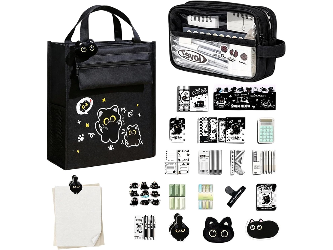 Stationery Set - Canvas Cartoon Peil Case