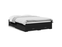 Bed Frame, Bed Frames Vidaxl Preto Madeira Processada (135 X 190 Cm)