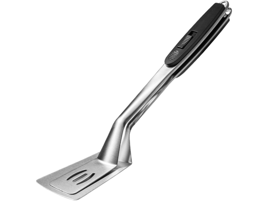 Pinça Para Grelhar – De Aço Inoxidável, Pinça Para Churrasco, Espátula 2em 1com Trava, Pinça De Metal Para Cozinha
