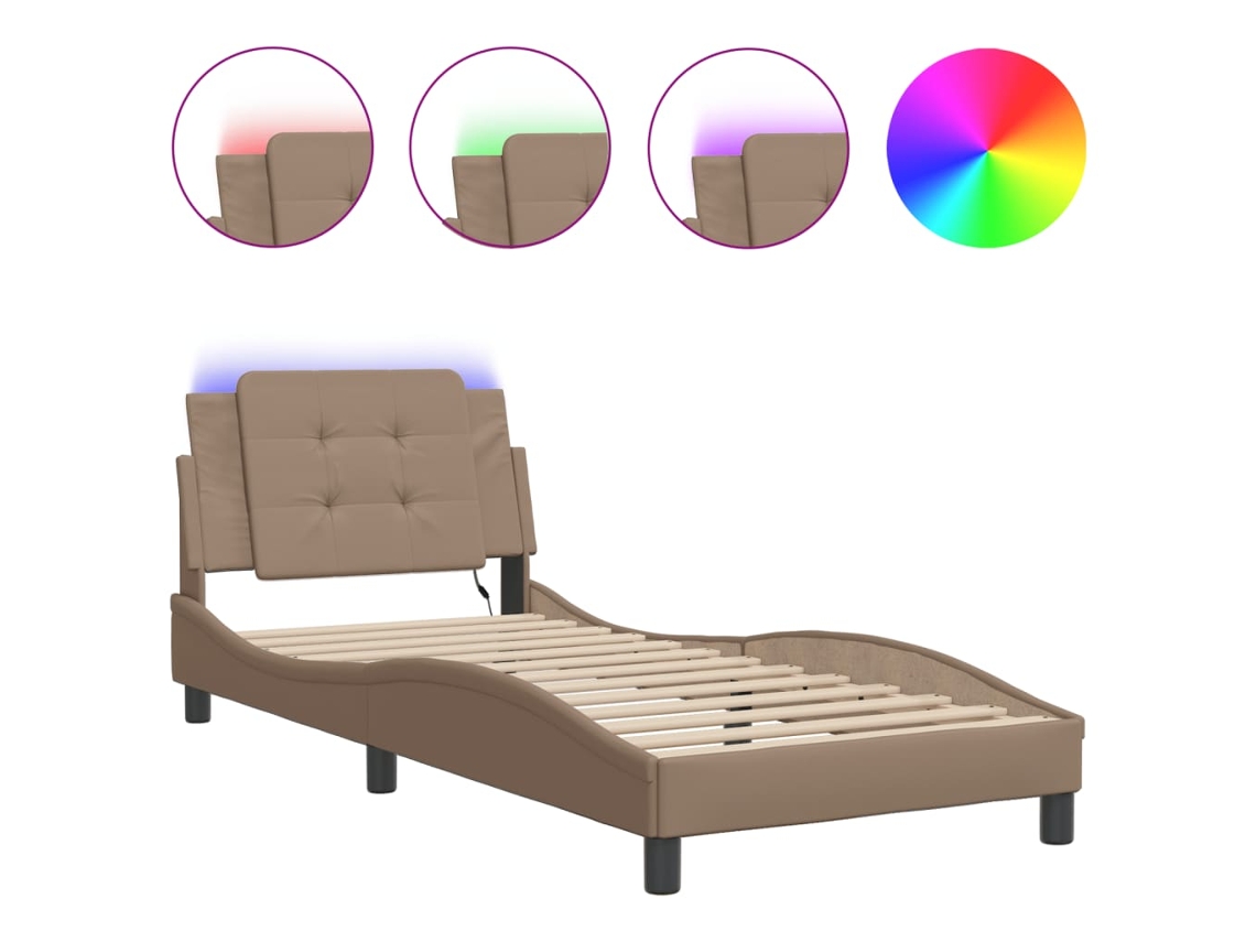 Estrutura de Cama com Led Zadar Cappuccino 90x200 cm MAISON EXCLUSIVE