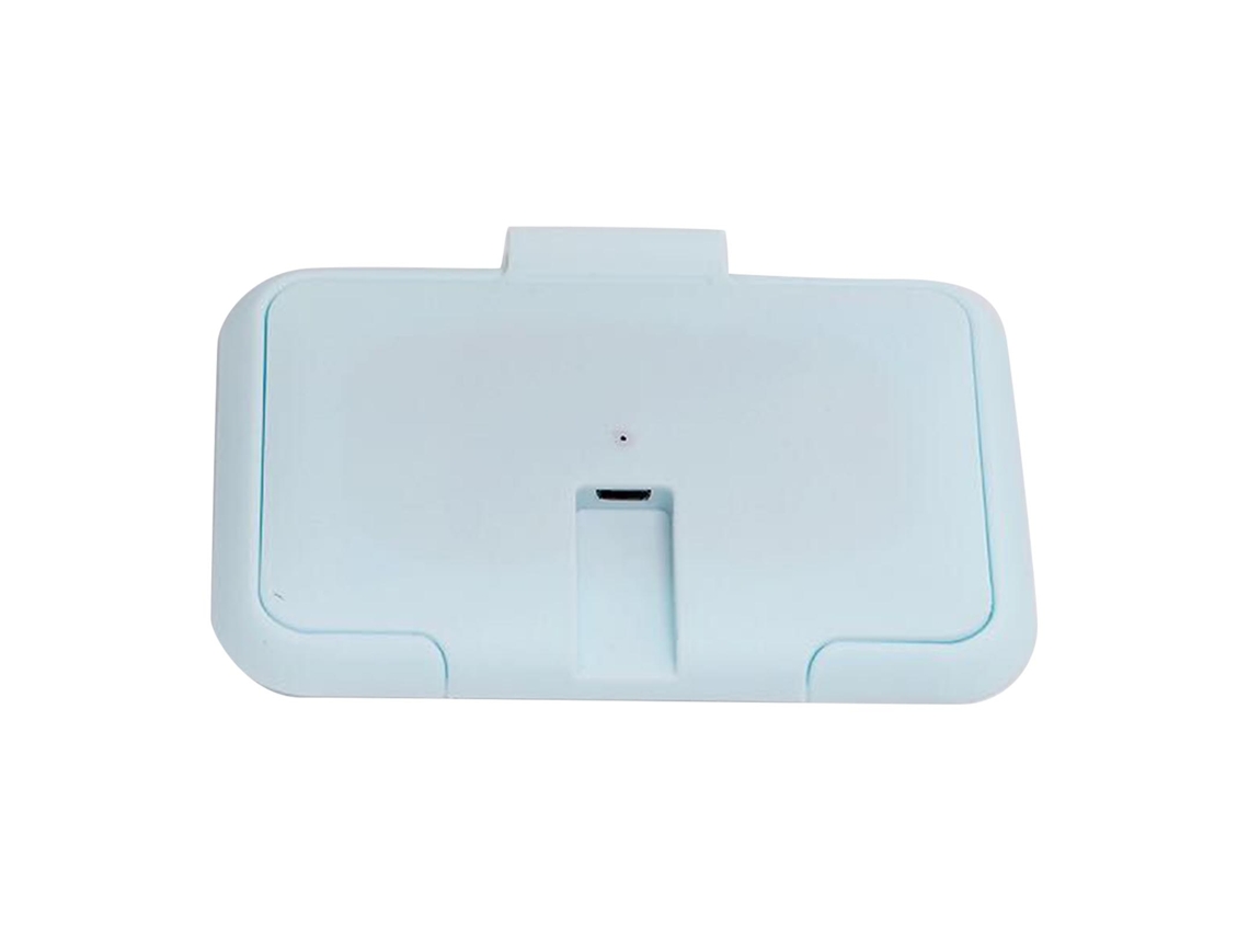 Primerox aquecedor de Toalhas Umedecidas para Bebê Usb Portátil com Tampa Dupla Azul Claro