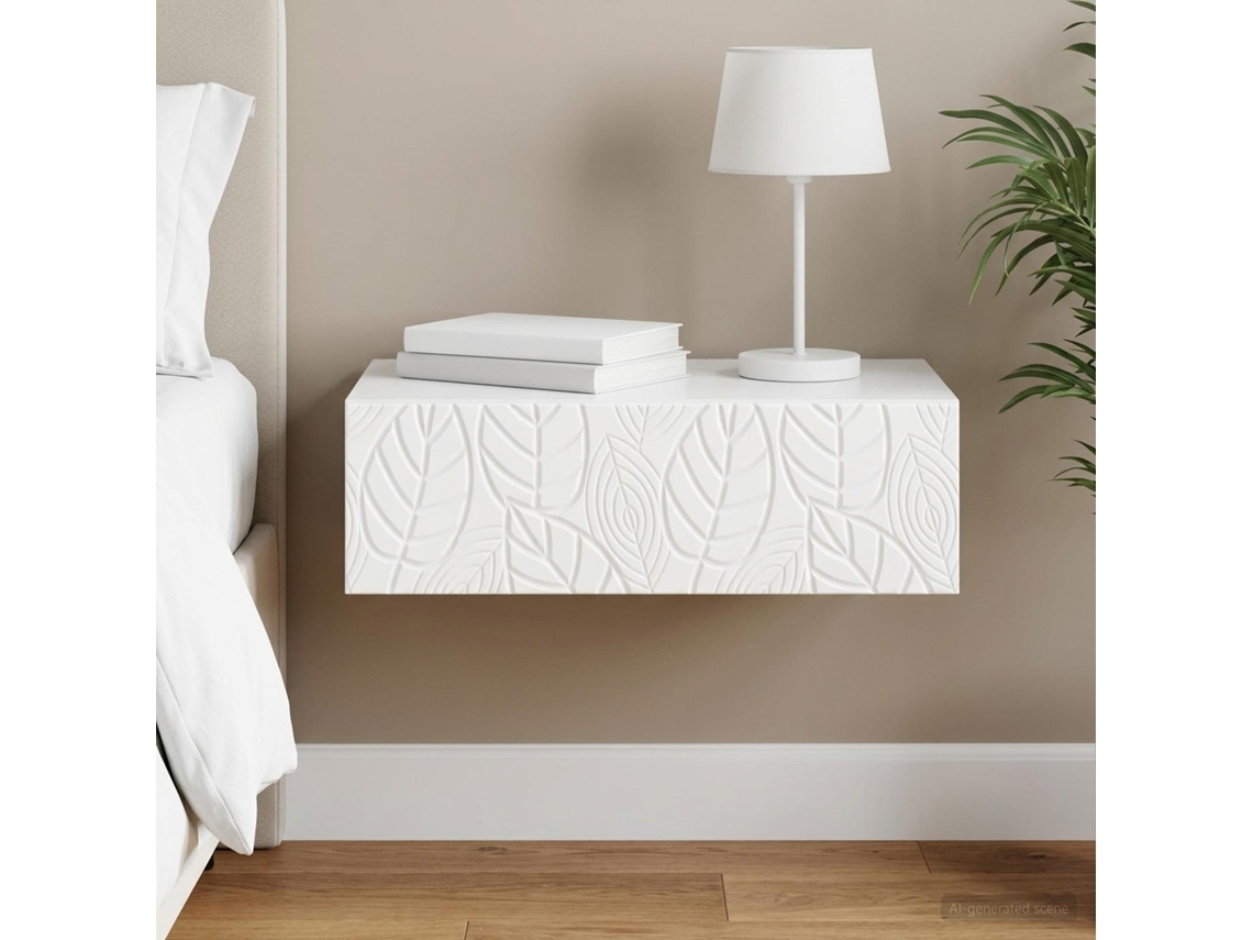 Vidaxl Mesa Lateral De Parede Branco 59 X 34,5 X 17 Cm