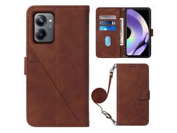 Capa De Couro Flip Com Relevo 3d Para Realme 10 Pro 5g Crossbody