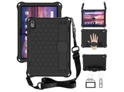 Capa Protetora Plana Com Design Em Favo De Mel Em Eva + Pc, Com Quatro Cantos Reforçados E Alça Integrada Para Lenovo Tab 4 10 Tb-x304f/n (preto + Pre