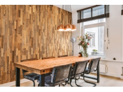 Painel Decorativo De Parede Amata Madeira Recuperada Escovada Tom Castanho - 72x10cm - 14 Peças 1m² - Rústico