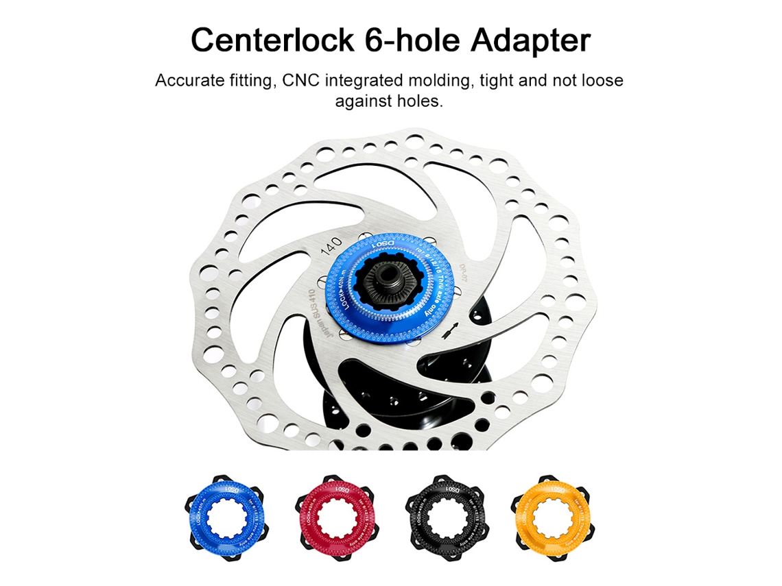 Adaptador Centerlock de alumínio com 6 parafusos para bicicletas, acessório para freio a disco (marca desconhecida)