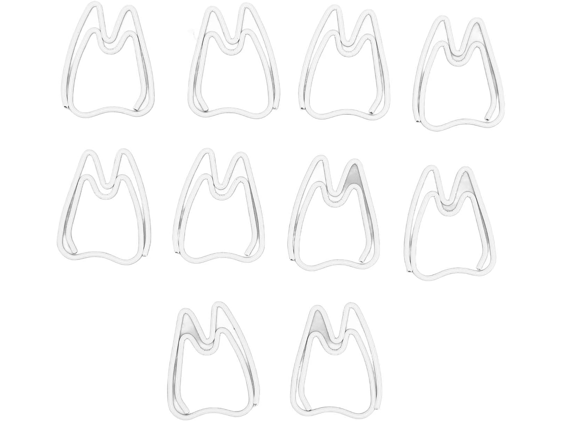 Zerodis 100 unidades de clipes de papel planos em formato dente, pequenos clipes de metal eletrogalvanizado à prova de ferrugem