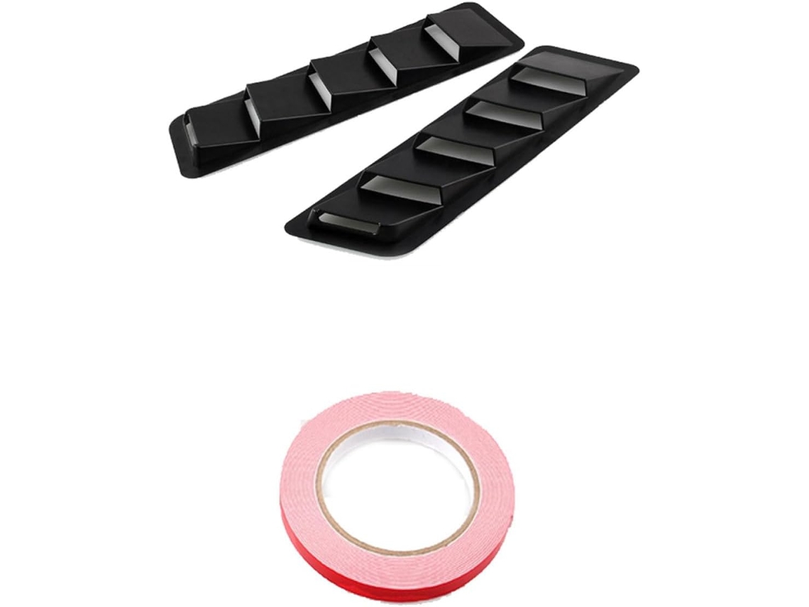Sistema de ventilação com entradas de ar para capô de carro em ABS preto.