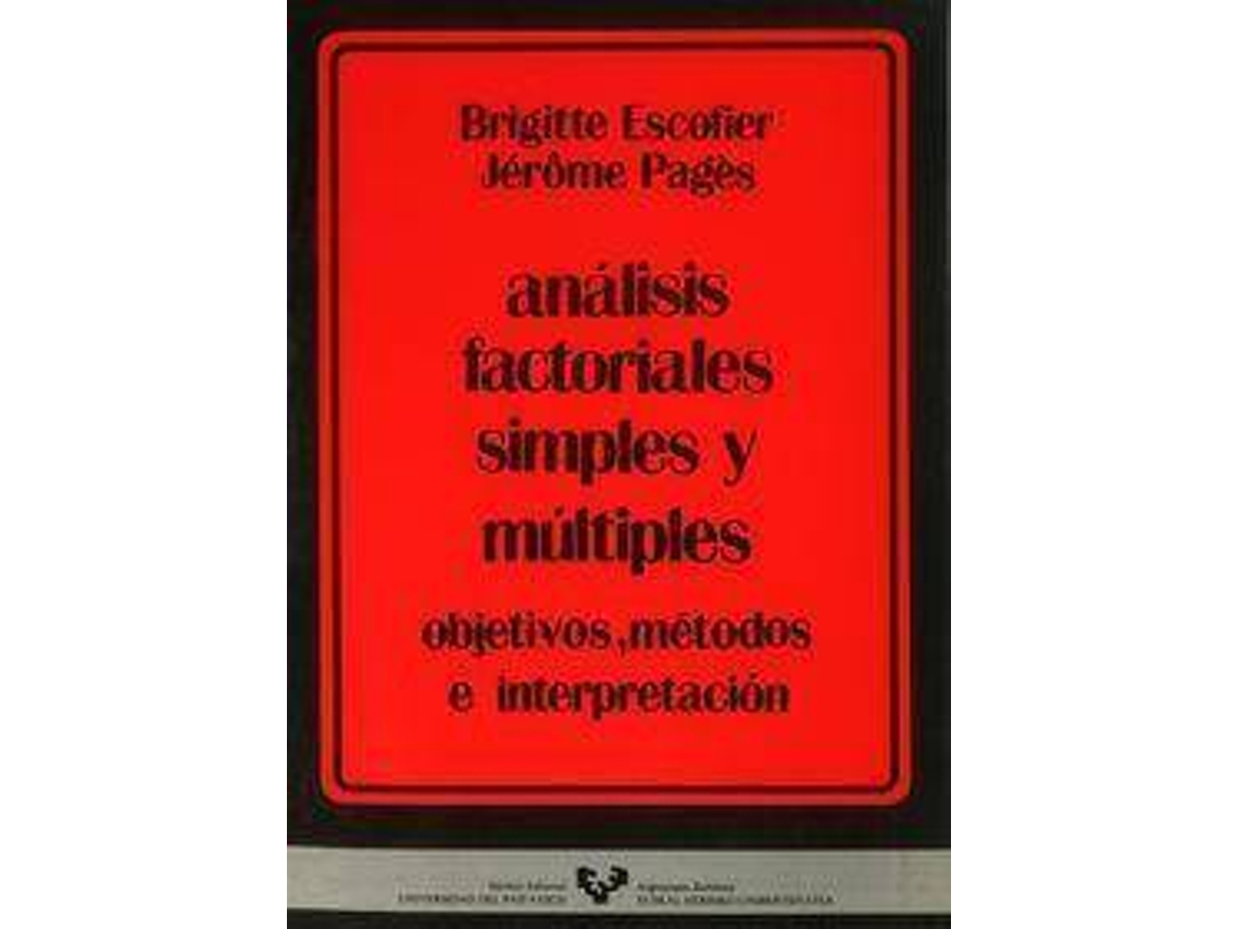 Livro Análisis Factoriales Simples Y Múltiples de Brigitte Et Al Escofier (Espanhol)