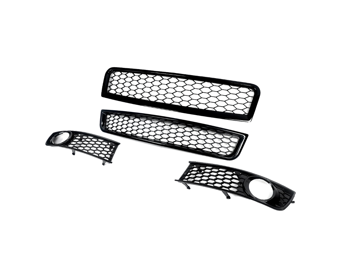 Grelhas De Faróis De Neblina, Estilo Rs, Conjunto Completo Compatível Com Audi A4 B6, 4pcs