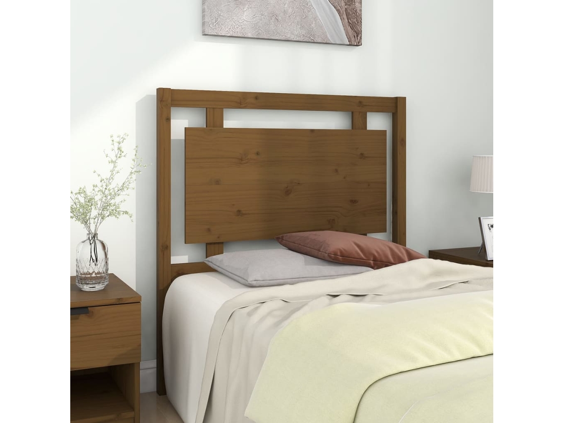 Vidaxl Cabeceira De Cama 95,5x4x100 Cm Pinho Maciço Castanho Mel