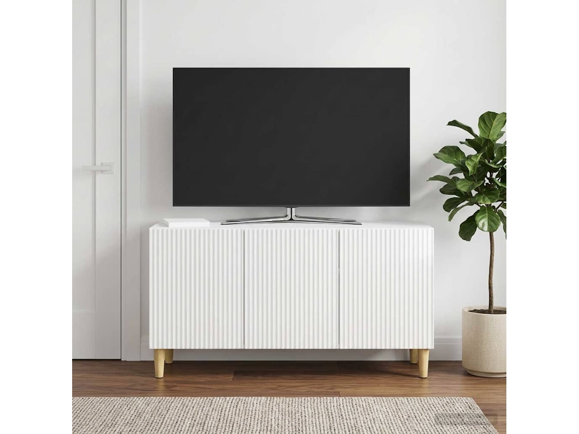 Vidaxl Gabinete Para Tv 99 X 34,5 X 50 Cm Branco Brilhante