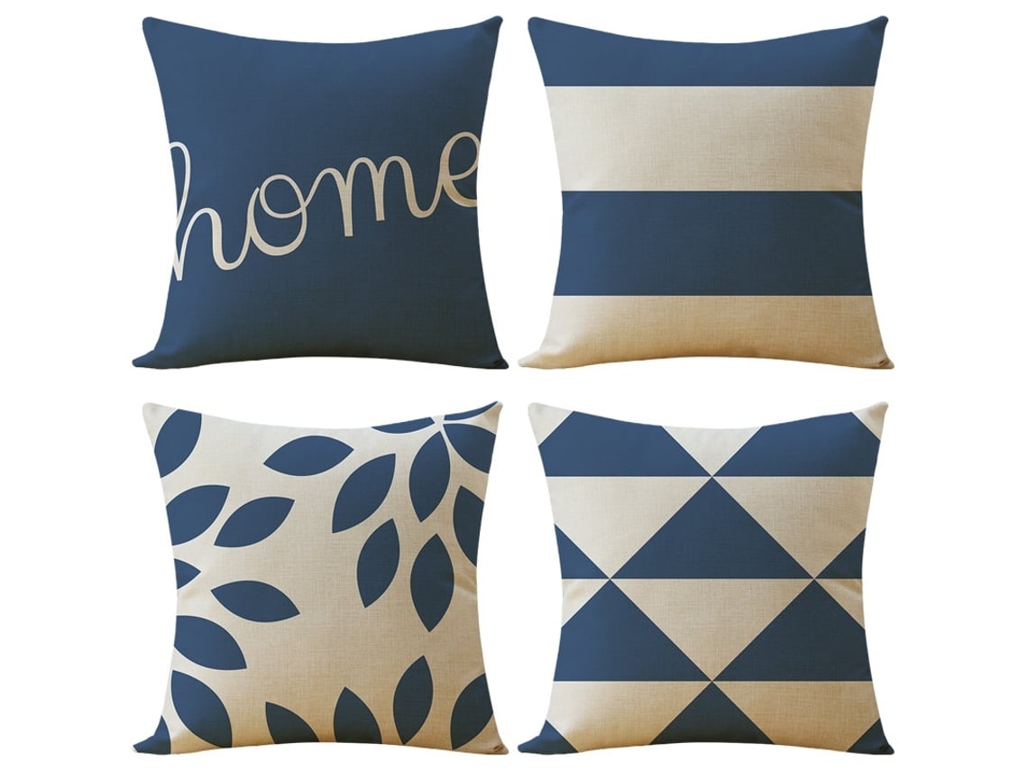 Conjunto De 4 Capas De Almofada, 45 X 45 Cm, Para Sofá E Decoração De Casa Elysve