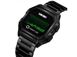Relógio Eletrônico Skmei 1650 Com Pulseira De Aço, Display Digital Led E Botões Luminosos Sensíveis Ao Toque.