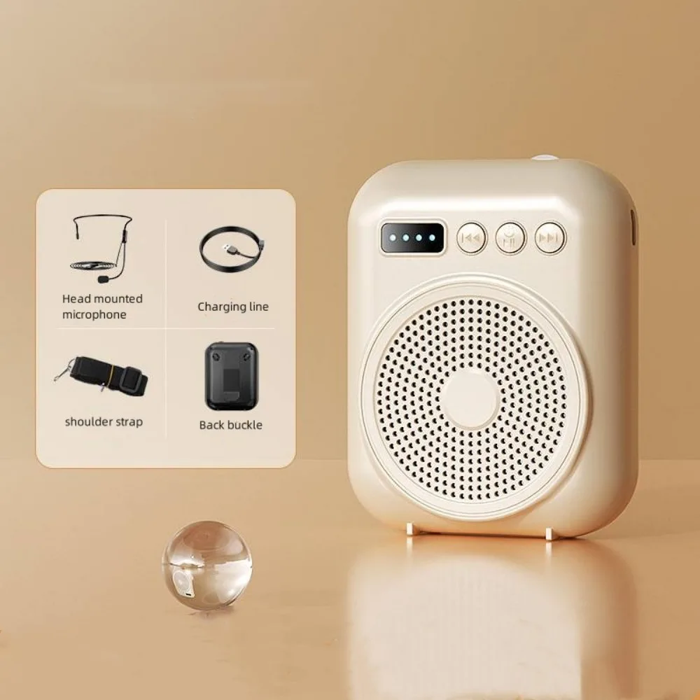 Amplificador Sem Fio De Rádio Fm Com Cinto, Alto-falante Bluetooth De Plástico Leve