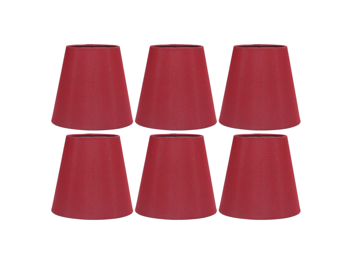 2026 6pcs Abajur de Têxto Moderno Simples para Lâmpada de Mesa E14 Abajur Vinho Tinto