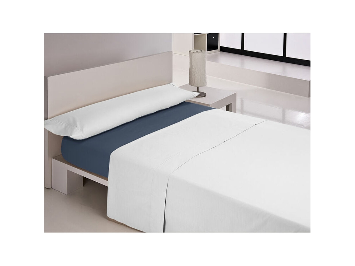 Lençol de baixo ajustável HAPPY HOME MIX COLORS (Azul - 50 % algodão - Queen)