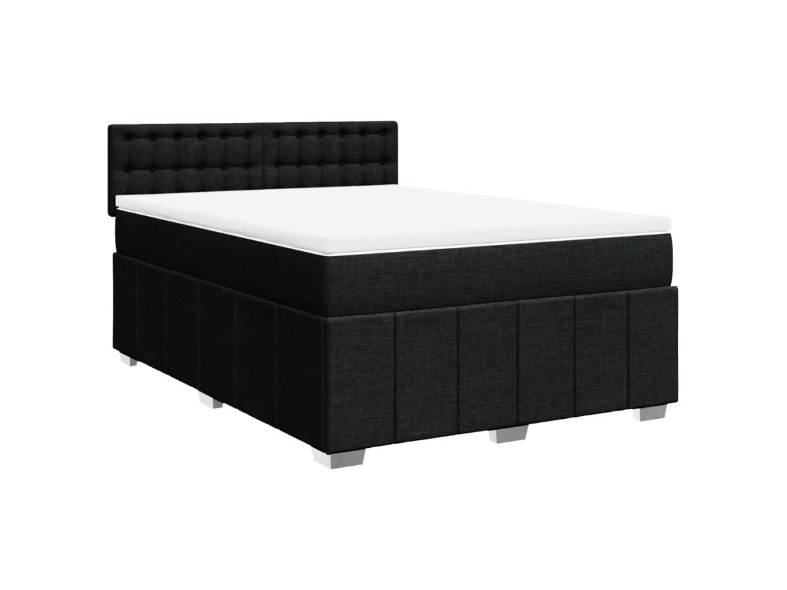 Cama com Molas/colchão 160x200 Cm Tecido Preto MAISON EXCLUSIVE