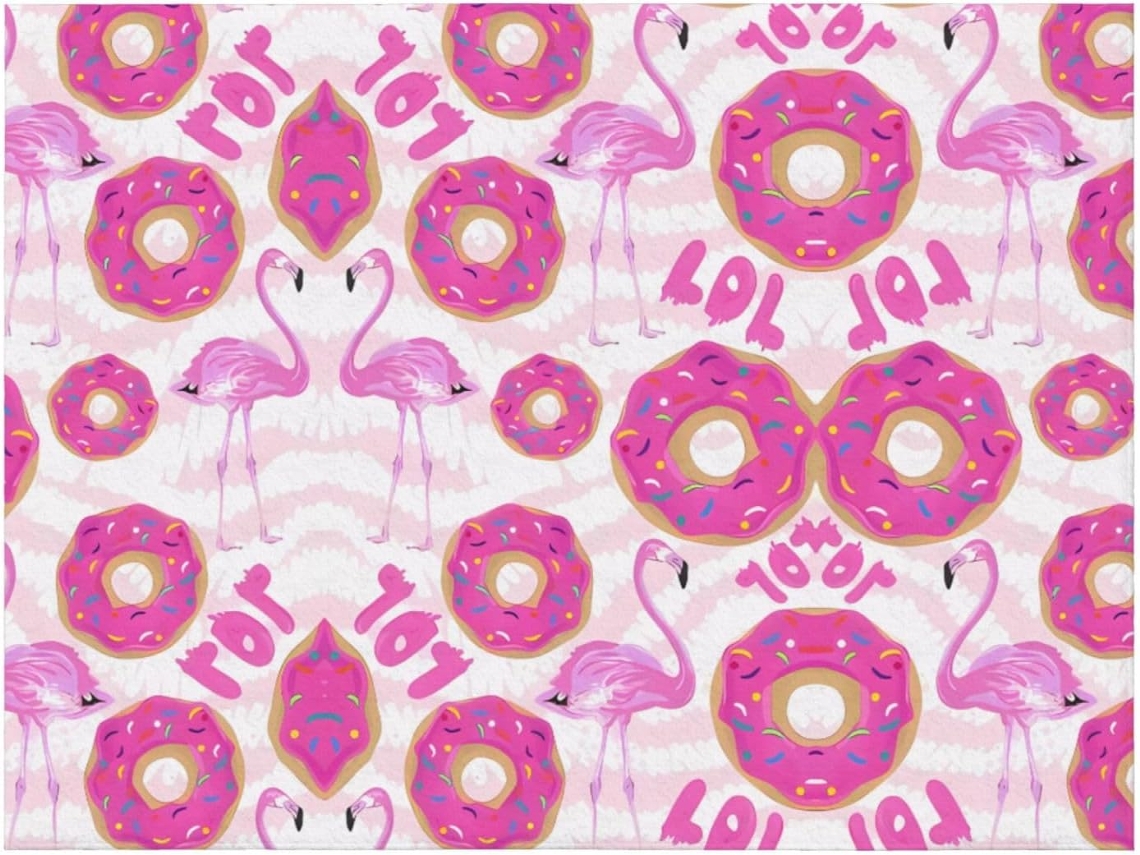 Colcha de Flanela com Estampa Flamingos e Círculos Macia Quentinha 101 6 X 76 2 Cm, Macio, Quente, Ideal Par