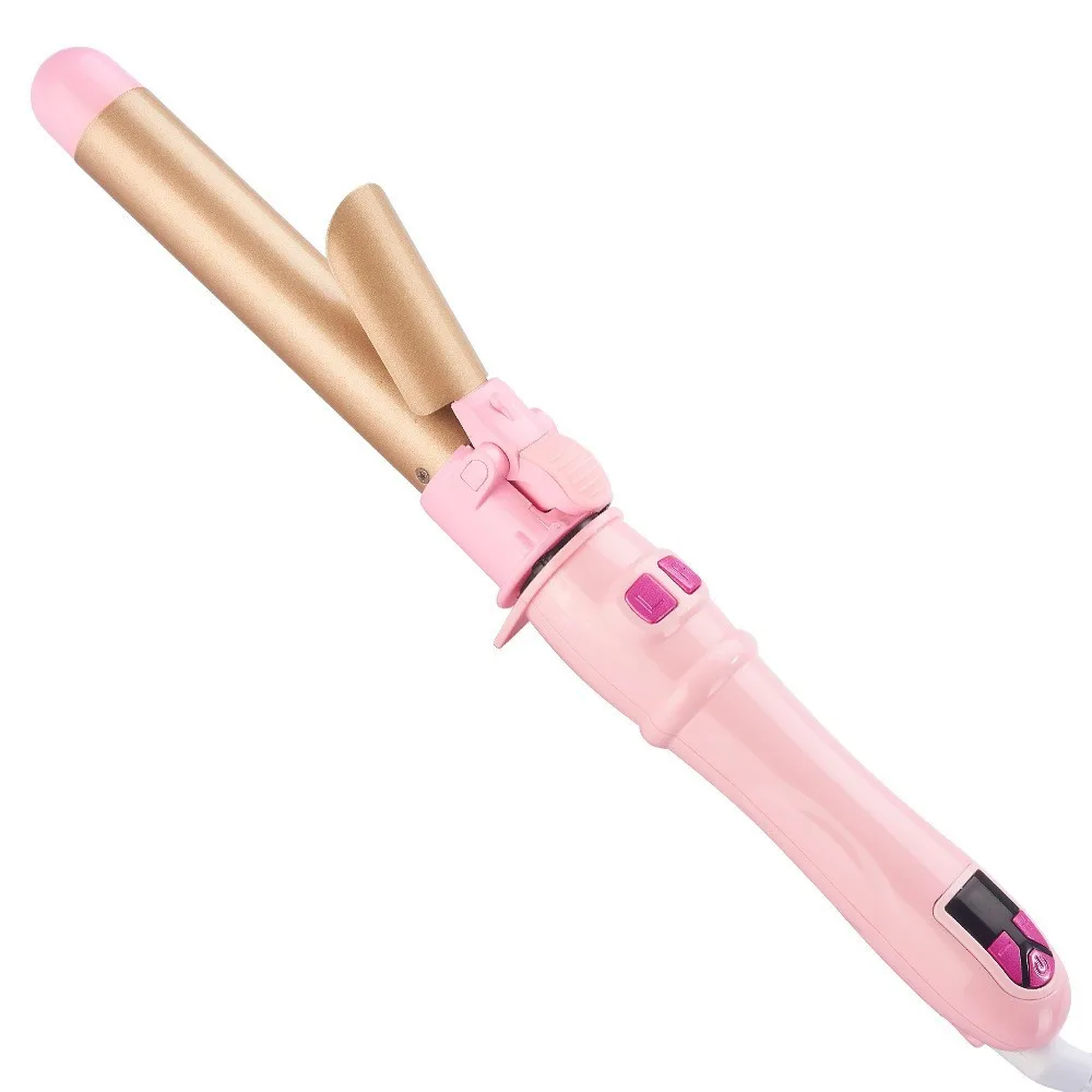 (rosa) Modelador De Cabelo Automático Lcd, Ferro De Ondular Rotativo, Ferro De Modelar Cabelo Profissional Aquecido, Ferro De Ondular Rotativo A Ar