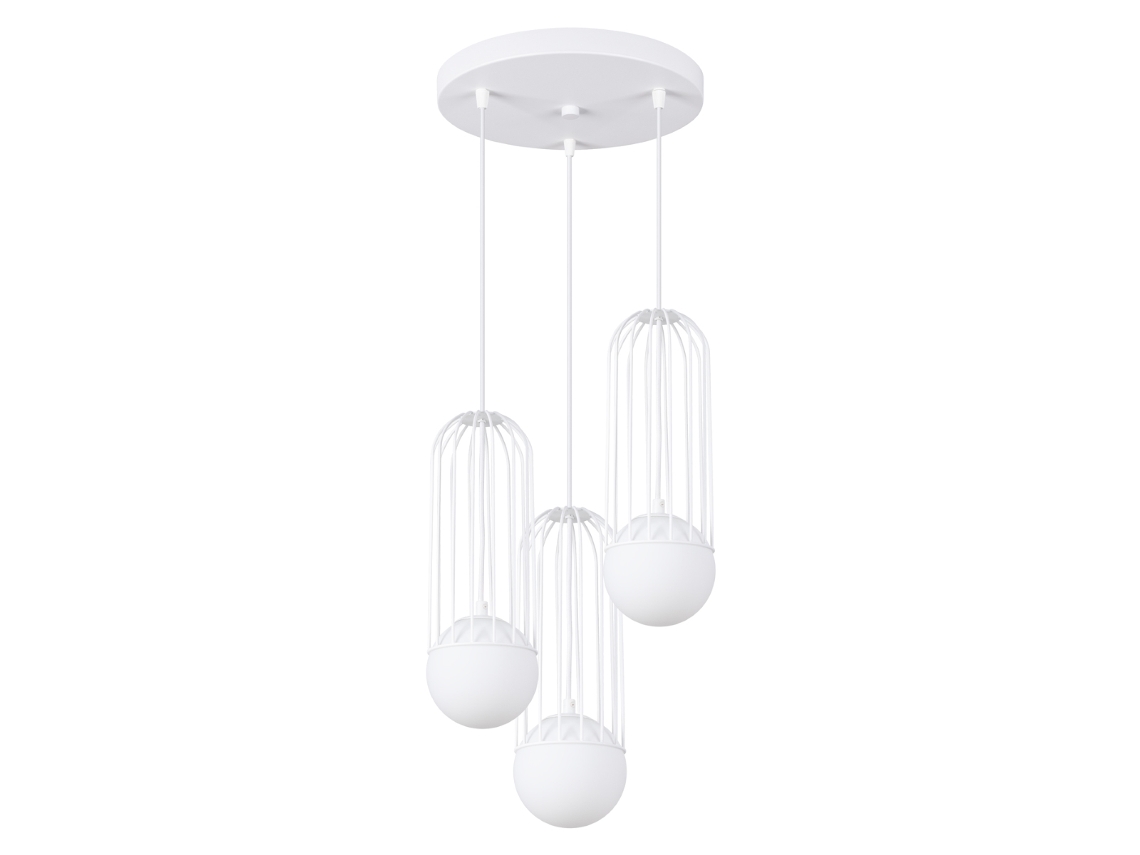 Luminárias Pendentes Brina de Aço Branco 115X34X34Cm SOLLUX LIGHTING