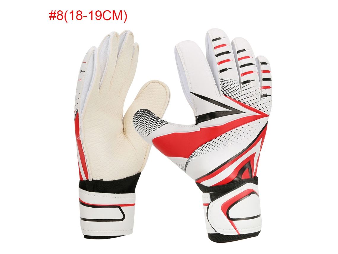 Luvas De Goleiro Profissional Latex Vermelho Com Proteção De Dedos Duráveis Tamanho 8 18-19cm