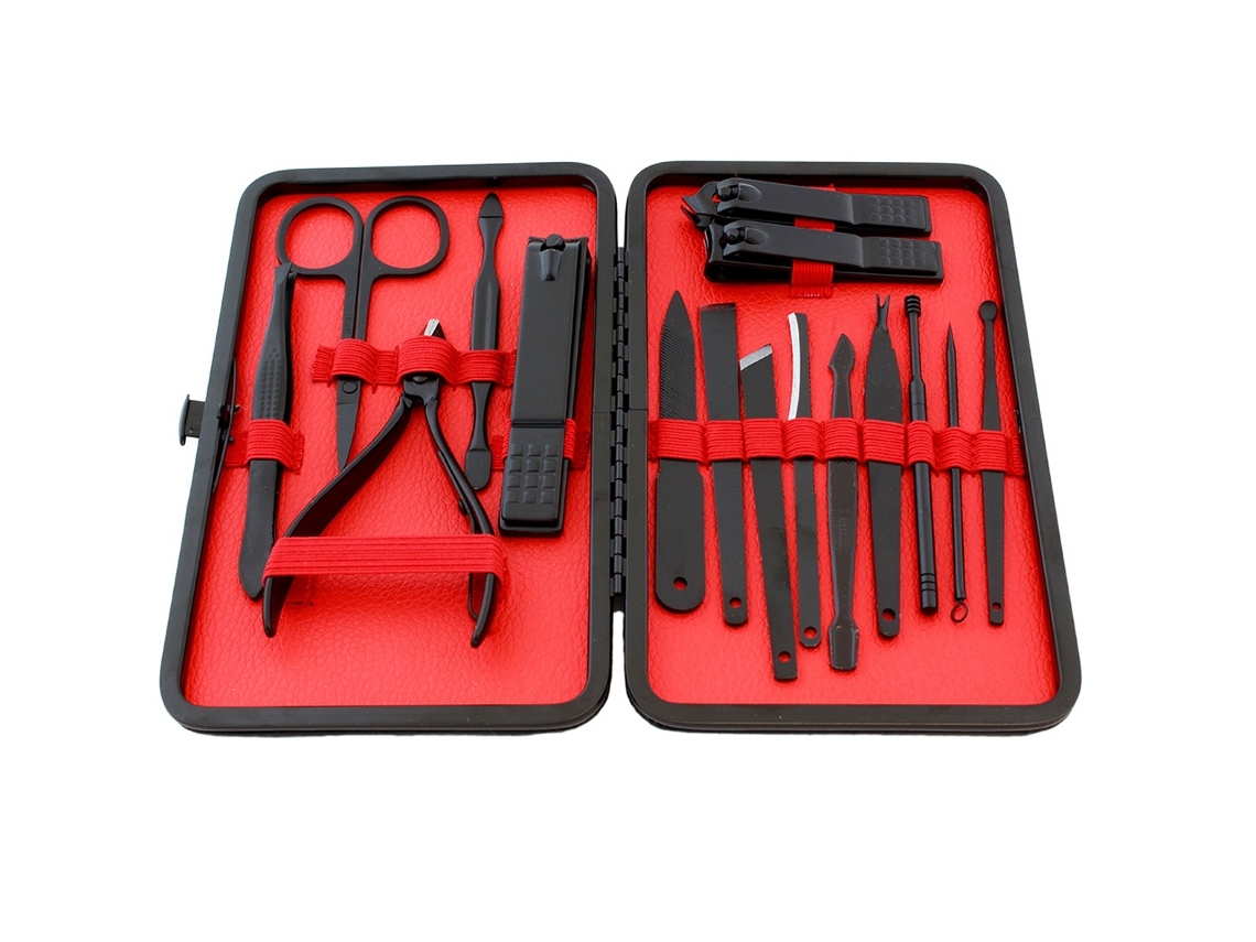 Conjunto de Manicure Vermelho 16 Peças