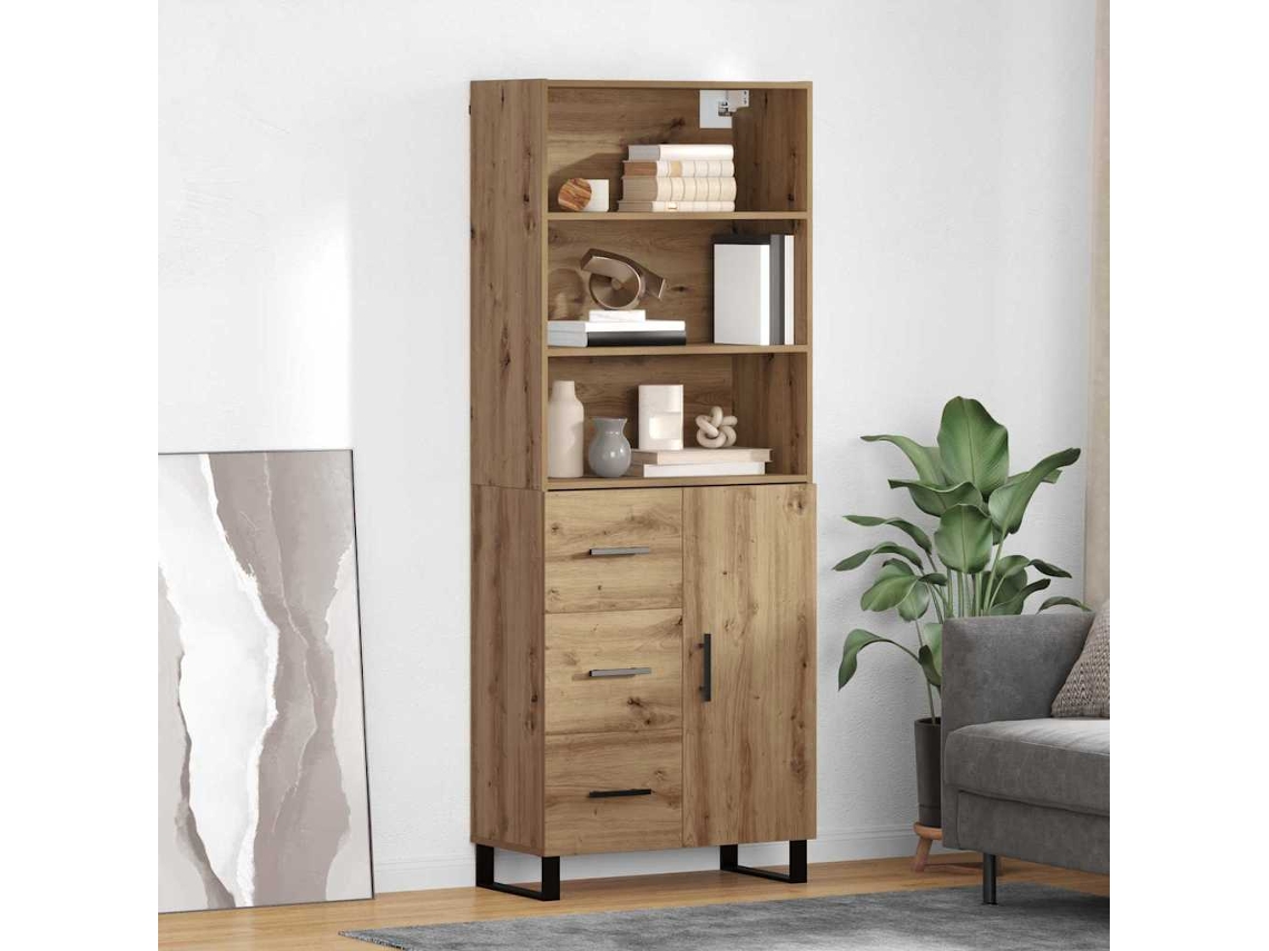 Vidaxl Buffê 2 Pcs Carvalho Artesanal 69,5 X 34 X 180 Cm