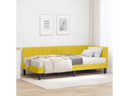 Vidaxl Estrutura De Cama De Canto Com Colchão 2 Unid. Amarelo Veludo