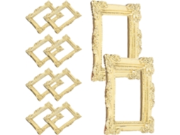 Conjunto 10 Porta Retratos Retrô Resina Dourada Resistentes Elegantes Ideais Decorar Capas Celular Outros GOKOCO