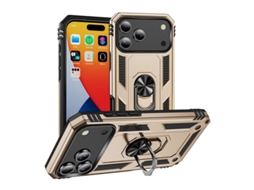 Capa FWINL Para Apple iPhone 16 Pro Max à Prova De Quedas Com Suporte De Anel Ouro
