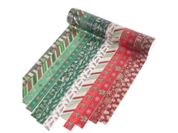 Zengo 12 Rolos De Fita Adesiva Decorativa Natalina, Fita Adesiva Decorativa Com Folha De Ouro Para O Natal, Fita Adesiva Decorativa Para As Festa
