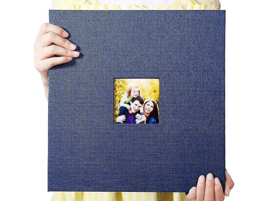 Álbum De Fotos Grande Autoadesivo 33 X 32 Cm, Álbum De Recortes Magnético Com 40 Páginas, Páginas Magnéticas De Dupla Face, Tecido(azul), Perfeito