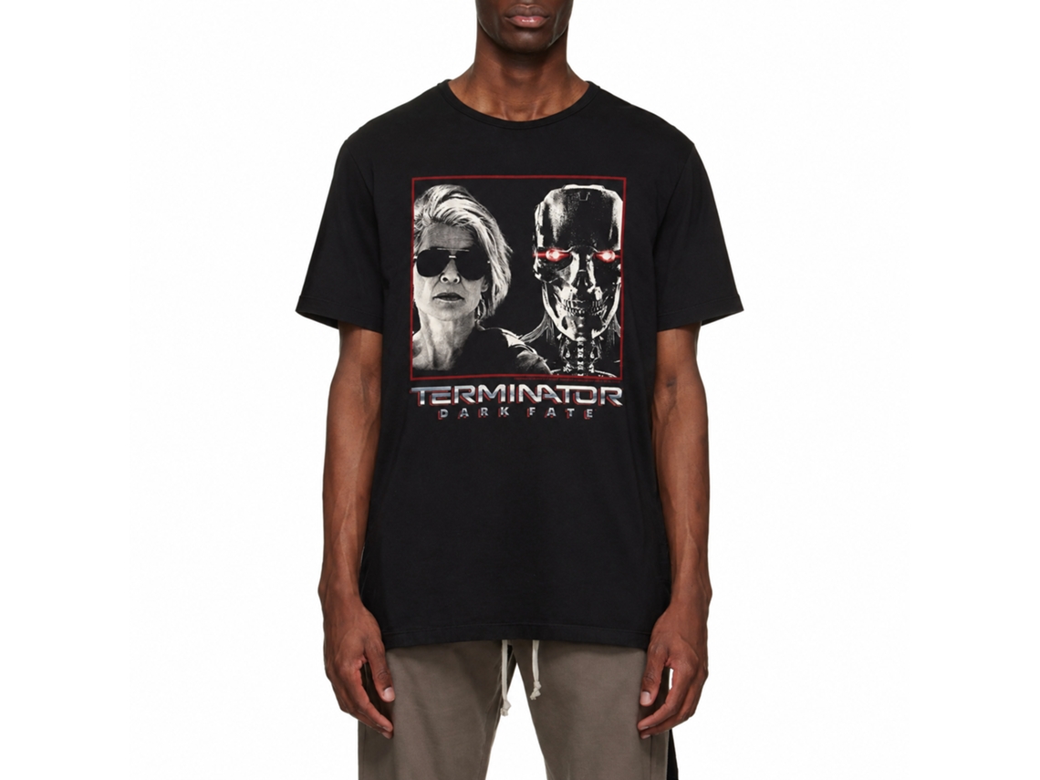 Rockinstone Terminator Dark Fate Sarah And Rev9 Black Adult T-shirt Size:xxxl