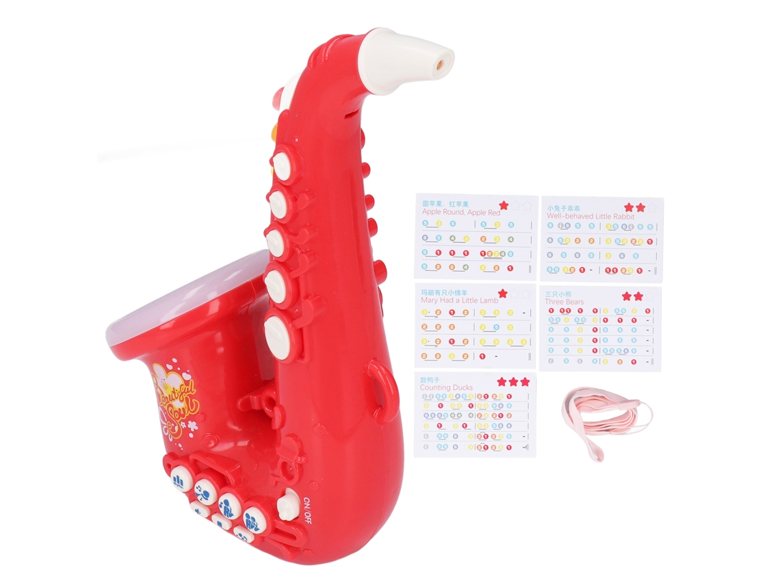 Rebe-brinquedo Saxofone Para Crianças Meninas E Meninos Bonito Ajustável Instrumento Musical Presente De Aniversário Festa Vermelho