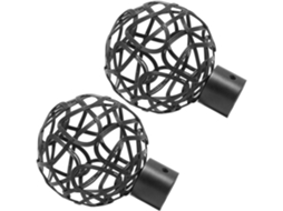Ponteiras Para Varão De Cortina, 26 Mm, Ferro Preto, 2 Peças, Ponteiras Decorativas Vazadas Para Varão, Adequadas Para Quarto