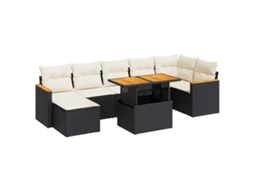 Garden Sofa Set, Garden Sofa Sets Vidaxl Preto Rattan / Vime (n/a)