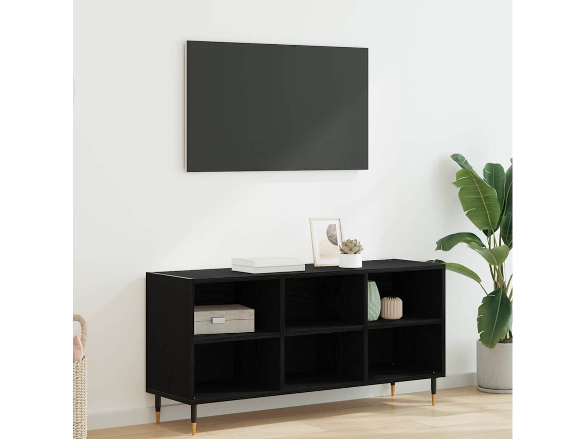 Vidaxl Gabinete para Tv Carvalho Preto 103,5 X 30 X 50 Cm