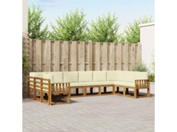 Vidaxl Conjunto De Sofás Para Exterior 10 Pcs Natural E Creme