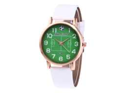 Relógio masculino Zhoulianfa com pulseira de couro, estampa de crocodilo, movimento de quartzo, modelo F-388, branco.