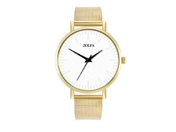 Relógio de Pulso Feminino Casual de Quartzo com Pulseira de Malha Cor Unica Ouro