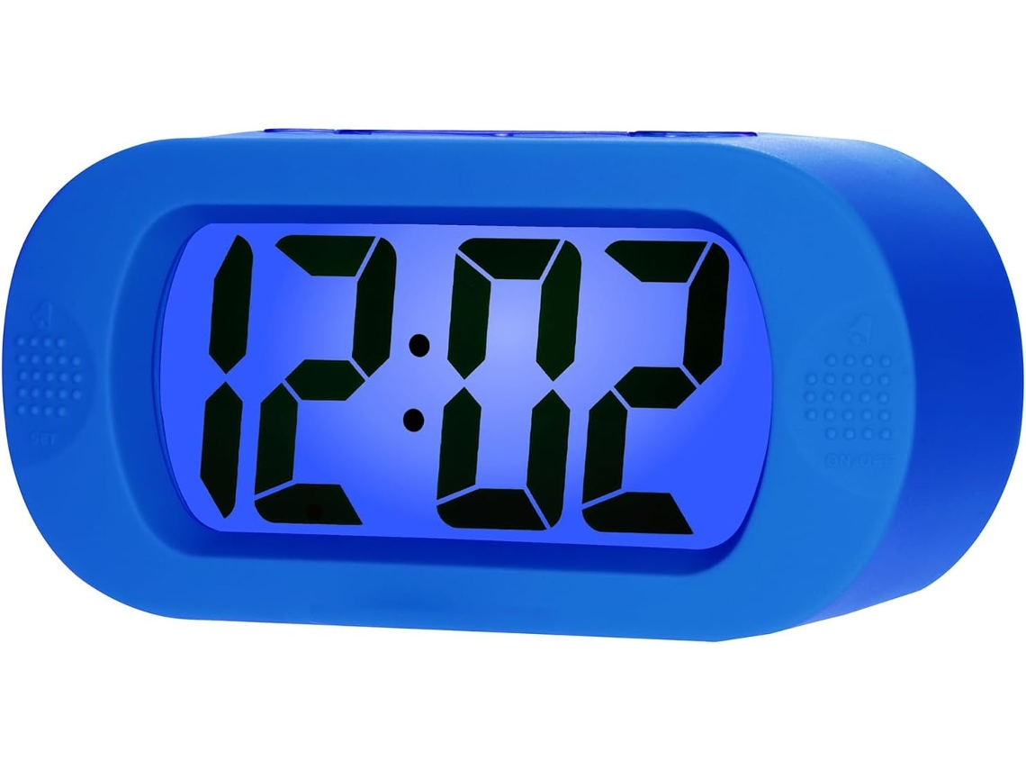 Despertador Infantil Com Visor Digital Lcd Grande, Função De Repetição E Luz De Presença. - Azul