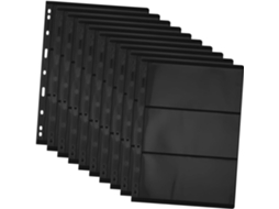 Doitool Folhas De Coleção De Timbres Double Face 9 Trous 3 Rangées En Pet Noir - Lote De 10 Páginas Élégantes