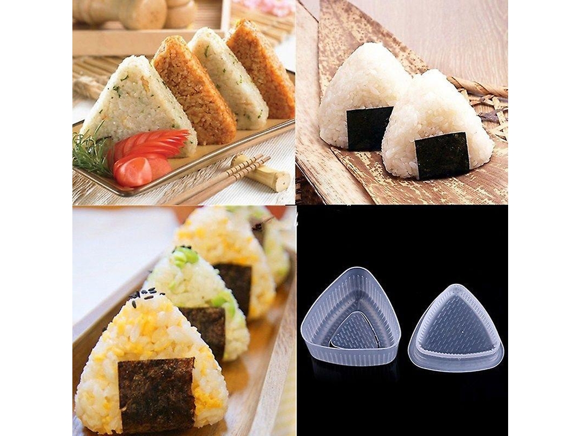 Ferramenta de Moldagem para Fazer Onigiri Conjunto de 2 Triângulos para Bento Sushi Material Pp de Qualidade Alimentar 2 Unidades Transparente