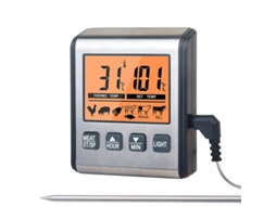Termómetro Digital De Carne Lurelia Com Sonda Dobrável Para Cozinha E Churrasco, Retroiluminado, 2 A 3 °c