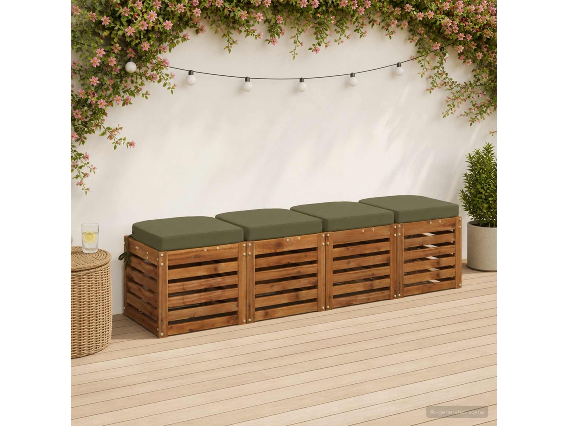 Vidaxl Conjunto De Almofadas Para Assento De 4 Peças Soest 4 Pcs