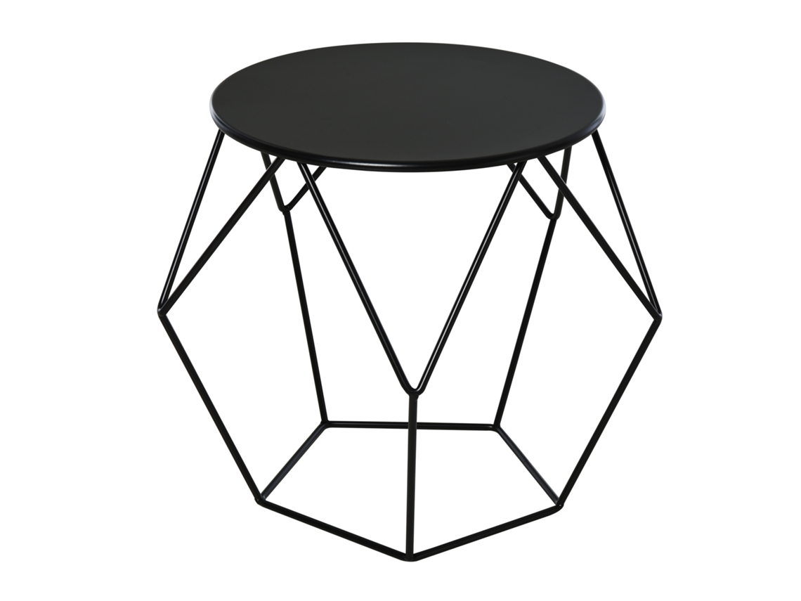 Mesa De Centro Nórdica Minimalista Com Design Geométrico Para Sala De Estar, Tampo Grande Em Aço, 54x54x44cm