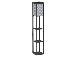 Luminária de Chão em arco com cúpula de tecido, interruptor de pé, Ø47x105x190cm, preta | CHEZMOI