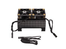 Dissipador de Calor 2 Ventoinhas Motor Rc 5 7.4v Traxxas Preto
